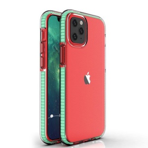 Husa Iphone 12 PRO / Iphone 12 -Spring Case- TPU transparent cu margini mint