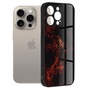 Husa iPhone 15 Pro Max - Printing Glass Red Nebula