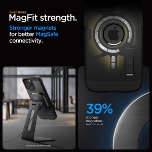 Husa iPhone 15 Pro Max Spigen Tough Armor Mag Magsafe neagra
