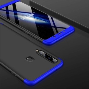 Husa Samsung Galaxy A9 -GKK 360 Front and Back Case Full Body Cover Negru cu Albastru