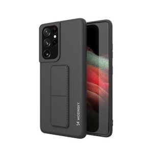 Husa Samsung Galaxy S21 Ultra 5G- Wozinsky Kickstand Case Silicone -Neagra