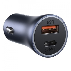 Incarcator telefon auto Baseus Golden Contactor Pro ,1 port USB ,1port USB-C ,40 W incarcare rapida + cablu USB type C to Lightning