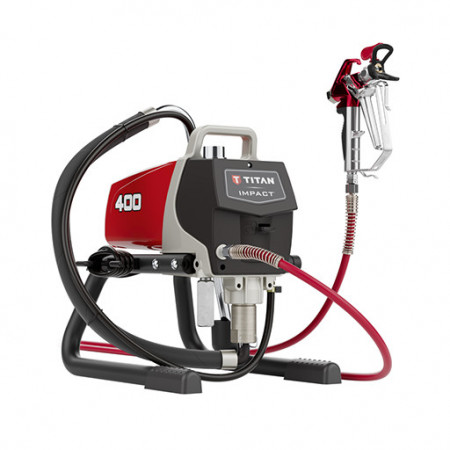 Pompa airless cu piston pentru zugravit TITAN Impact 400 Skid, debit material 1.8 l/min, motor electric 0,83 kW, 230V