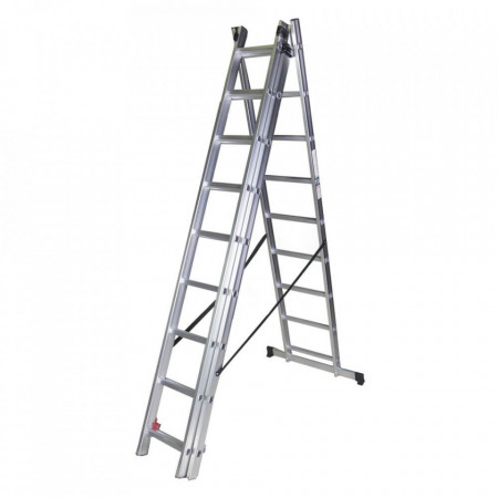 STR309 Scara tripla 9 trepte, 2.53 m aluminiu