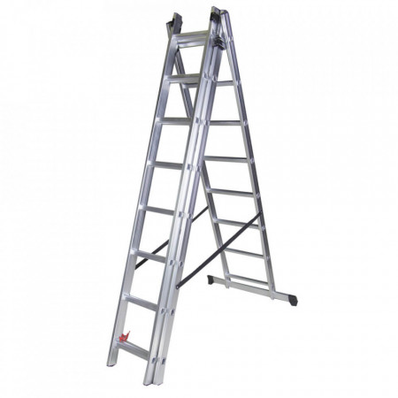 STR308 Scara tripla 8 trepte, 2.25 m aluminiu