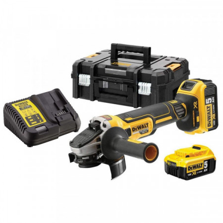 Polizor unghiular cu acumulator DeWALT DCG405P2, 18V, 2 x 5Ah, 9000 rpm, 125 mm