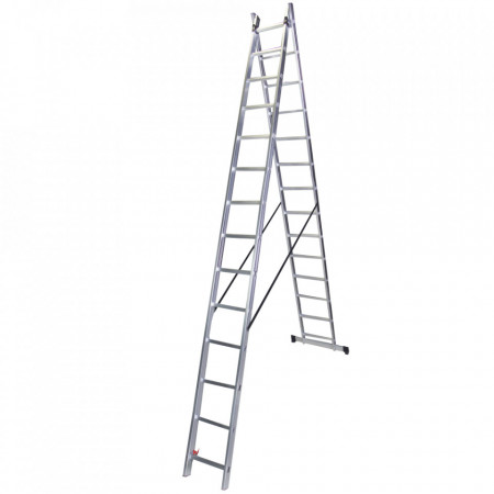 STR217 Scara dubla aluminiu, 2×17 trepte, 467 cm
