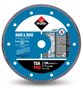 Disc diamantat pt. materiale foarte dure 180mm, TSA 180 Pro - RUBI-31956