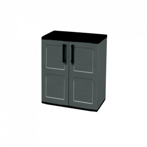 Dulap plastic 2 usi ArtPlast inaltime redusa, balamale de otel si rafturi reglabile 680x370x840mm