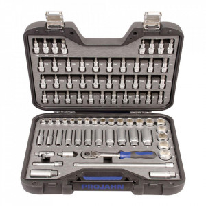 Trusa de chei tubulare industriale 3/8" PROJAHN, 6-24 mm, 76 buc/set, garantie 25 ani