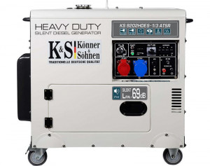 Generator de curent 7.5 kW diesel - Heavy Duty Euro 2 - insonorizat - Konner & Sohnen - KS-9202DE-1/3-HD-ATSR- Silent