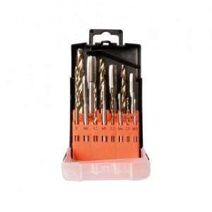 Set de tarozi pentru gauri strapunse HSS-Co5%, DIN 371/376 M3-M12, 14 buc/set