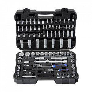 Trusa de chei tubulare si scule Proficraft PROJAHN, 1/4"+1/2" 108 buc, 48 dinti