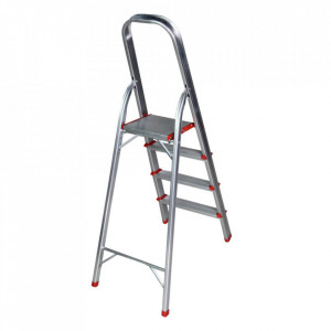 Scara aluminiu 4 trepte STR0104, 132cm pentru interior