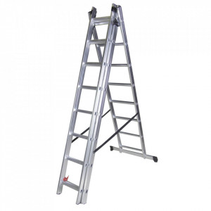 STR308 Scara tripla 8 trepte, 2.25 m aluminiu