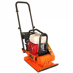 Placa compactoare unidirectionala BISONTE PC65-H, 10.5 kN, motor Honda, benzina 5.5 cp, greutate 60 kg