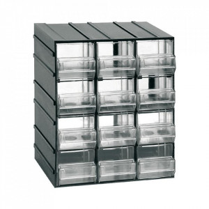 Cutie depozitare ARTPLAST cu 12 sertare transparente 192x148x230mm