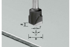 Freză de canelat in aluminiu in forma de V HW S8 D18-135°/Alu