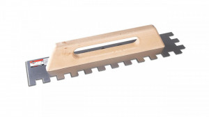 Gletiera dintata cu maner din lemn 48cm, 20x20mm - RUBI-75962
