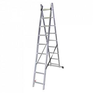 STR209 Scara dubla aluminiu, 2×9 trepte, 240 cm