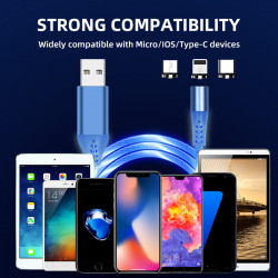Cablu USB LED cu mufa magnetica