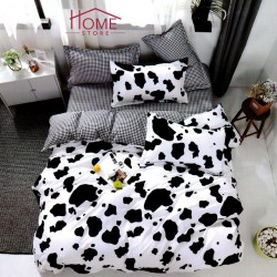 Lenjerie pat dublu, 4 piese, bumbac satinat, Dog Dots