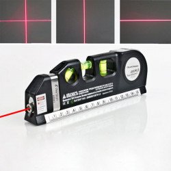 Nivela Laser cruce, orizontal si vertical, boloboc 3 bule, ruleta 2.5m si rigla aluminiu 15cm, multifunctionala 4 in 1 Laser