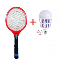 Paleta cu Descarcare Electrica Anti-Insecte, Tantari, Muste, Molii, Incarcare Rapida + Bec antitantari