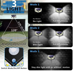 Set 4 Lampi solare 100LED, senzor de miscare