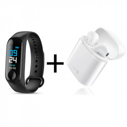 Set Bratara fitness + Casti I7 TWS cu dock de incarcare