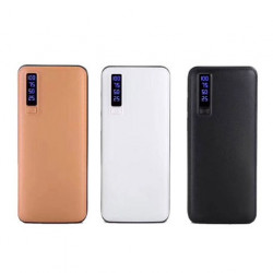 Baterie externa Smart Power Bank 10000 mAh, 3 x USB design piele