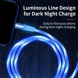 Cablu USB LED cu mufa magnetica