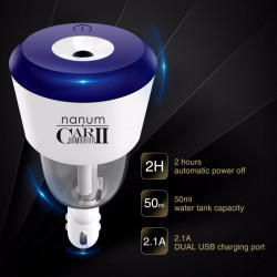 Difuzor auto aromaterapie NANUM CAR 2, umidificator si purificator aer