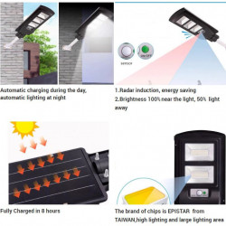 Lampa stradala SOLARA 120W, telecomanda cu functii multiple