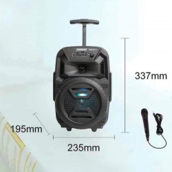 Boxa portabila pentru karaoke, tip troller cu microfon si telecomanda