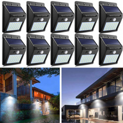 Set 10 x Lampa 30 Led cu incarcare solara si senzor de miscare.