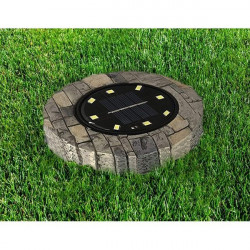 Set 4 lampi solare Disk Lights, 6500 lm, 8 Led-uri, model piatra