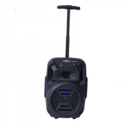 Boxa portabila pentru karaoke, tip troller cu microfon si telecomanda