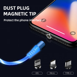 Cablu USB LED cu mufa magnetica