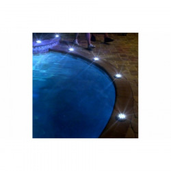 Set 4 lampi solare Disk Lights, 6500 lm, 8 Led-uri, model piatra