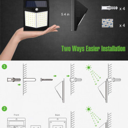 Set 4 x Lampa 80 Led cu incarcare solara si senzor de miscare.
