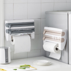 Dispenser triplu pentru bucatarie - aluminiu, folie stretch, hartie