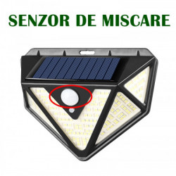 Set 2 lampi solare PREMIUM 166 LED, senzor de miscare