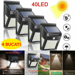 Set 4 x Lampa solara 40 LED cu senzor de miscare