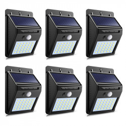 Set 6 x Lampa 30 Led cu incarcare solara si senzor de miscare.