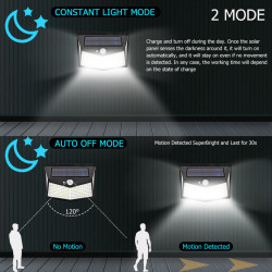 Lampa solara 212 LED, senzor de miscare si 3 moduri de functionare