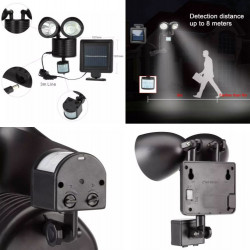 Lampa solara dubla cu senzor crepuscular si senzor de miscare
