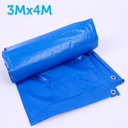 Prelata albastra impermeabila 3m x 4m cu inele , 80gr/m2