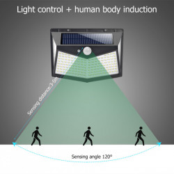 Set 4 Lampi solare 212 LED, senzor de miscare si 3 moduri de functionare