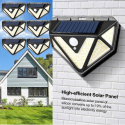 Set 6 lampi solare PREMIUM, 166 LED si senzor de miscare